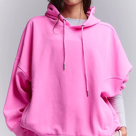 Free People Movement Sprint to the Finish Pink Oversized Hoodie Pullover (M)